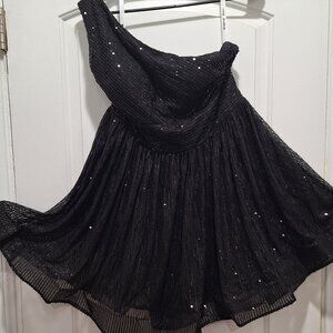 Black one shoulder homecoming dress, size 14
